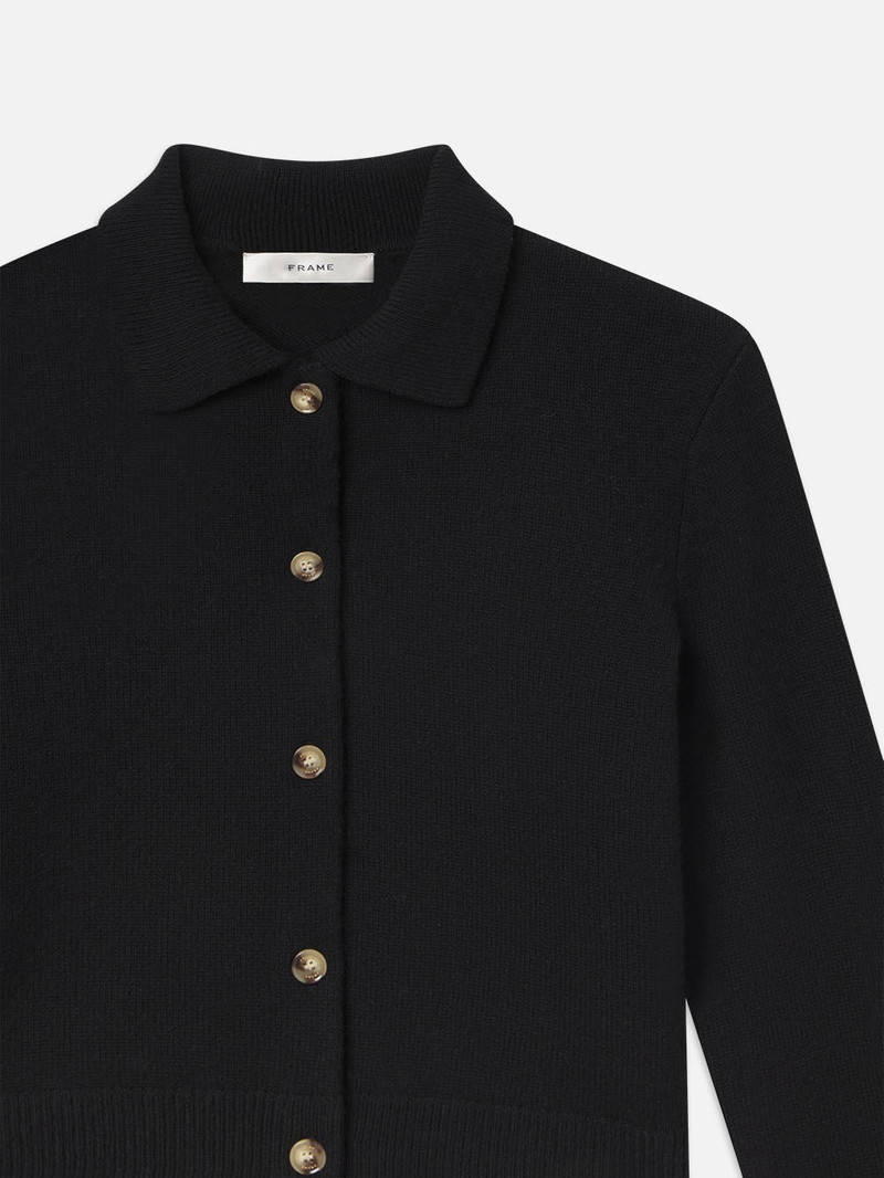 Shrunken Cashmere Cardi in Black 3