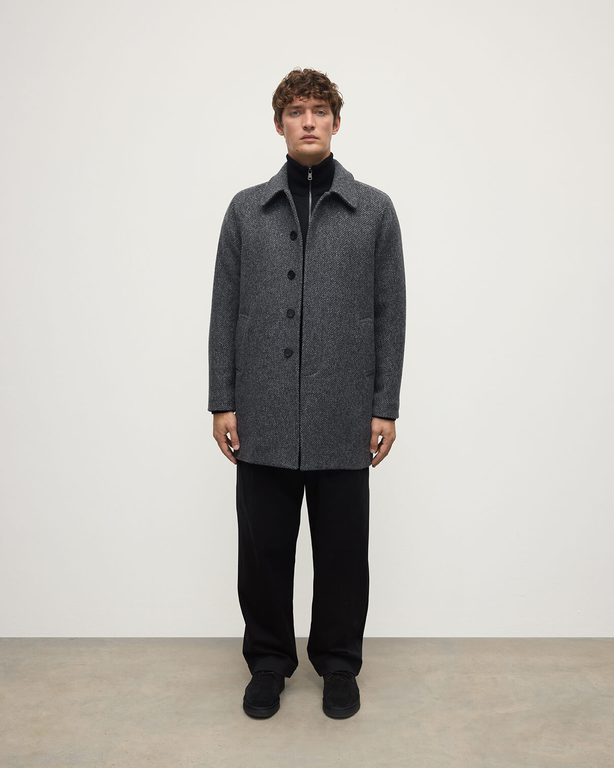 Wool Grey Car Coat - 2