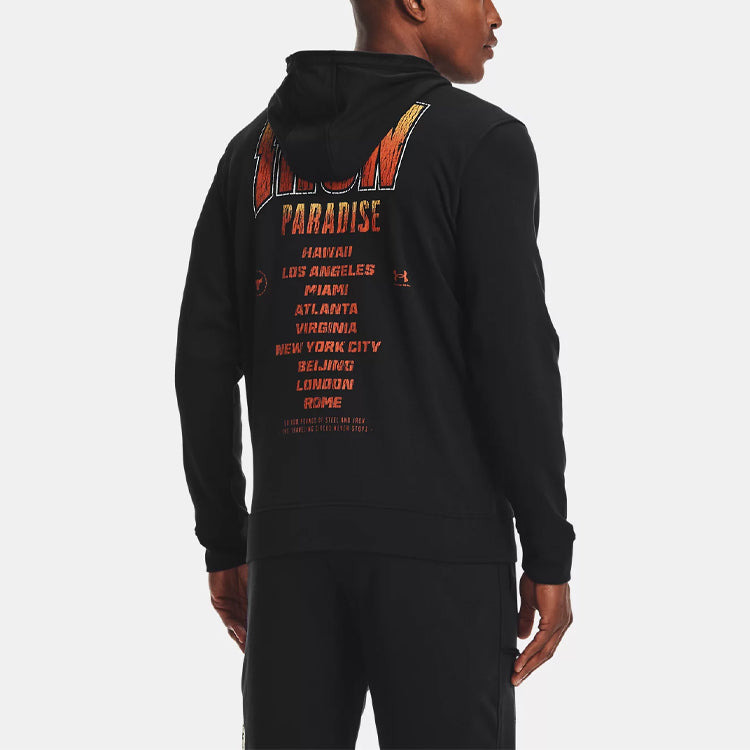 Men's Under Armour Project Rock Alphabet Pattern Printing Zipper Black 1361749-001 - 4