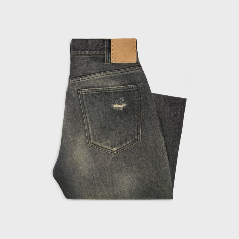CELINE wesley jeans in black destroyed denim outlook