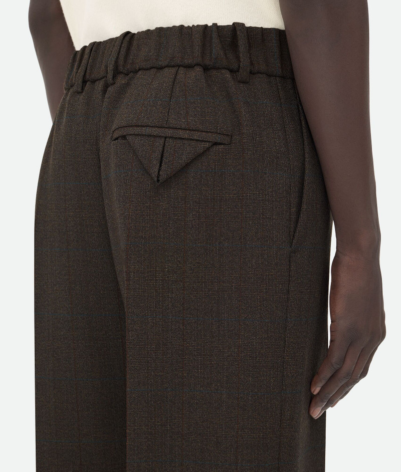 Elasticated Waist Prince Of Wales Wool Pants 4