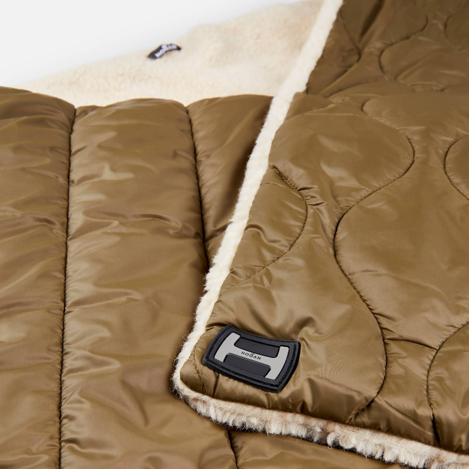 Hogan Quilted Scarf Brown Ivory Black - 3