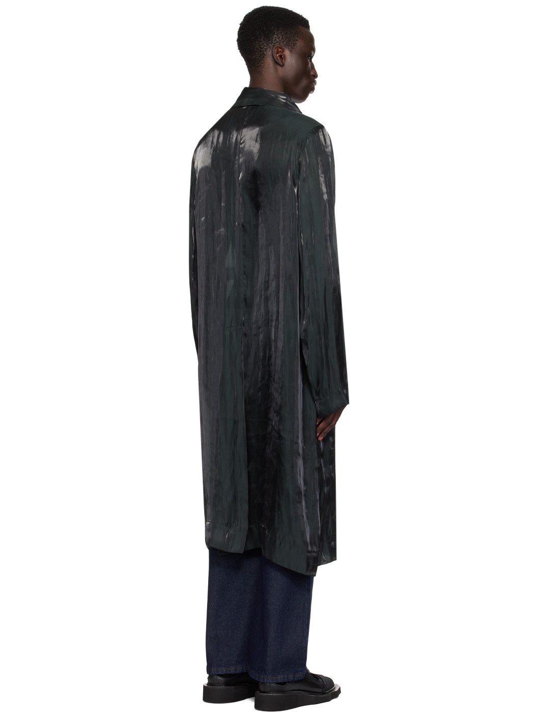 Black Semi-Sheer Coat - 3