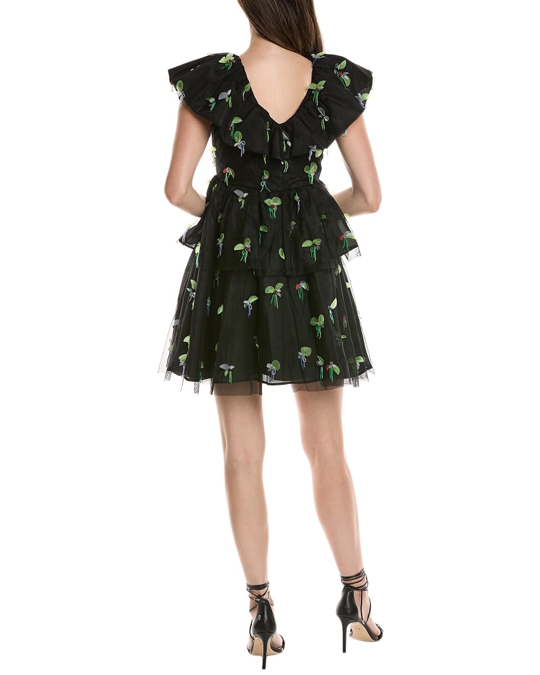 GANNI Tiered Mesh Mini Dress - 2