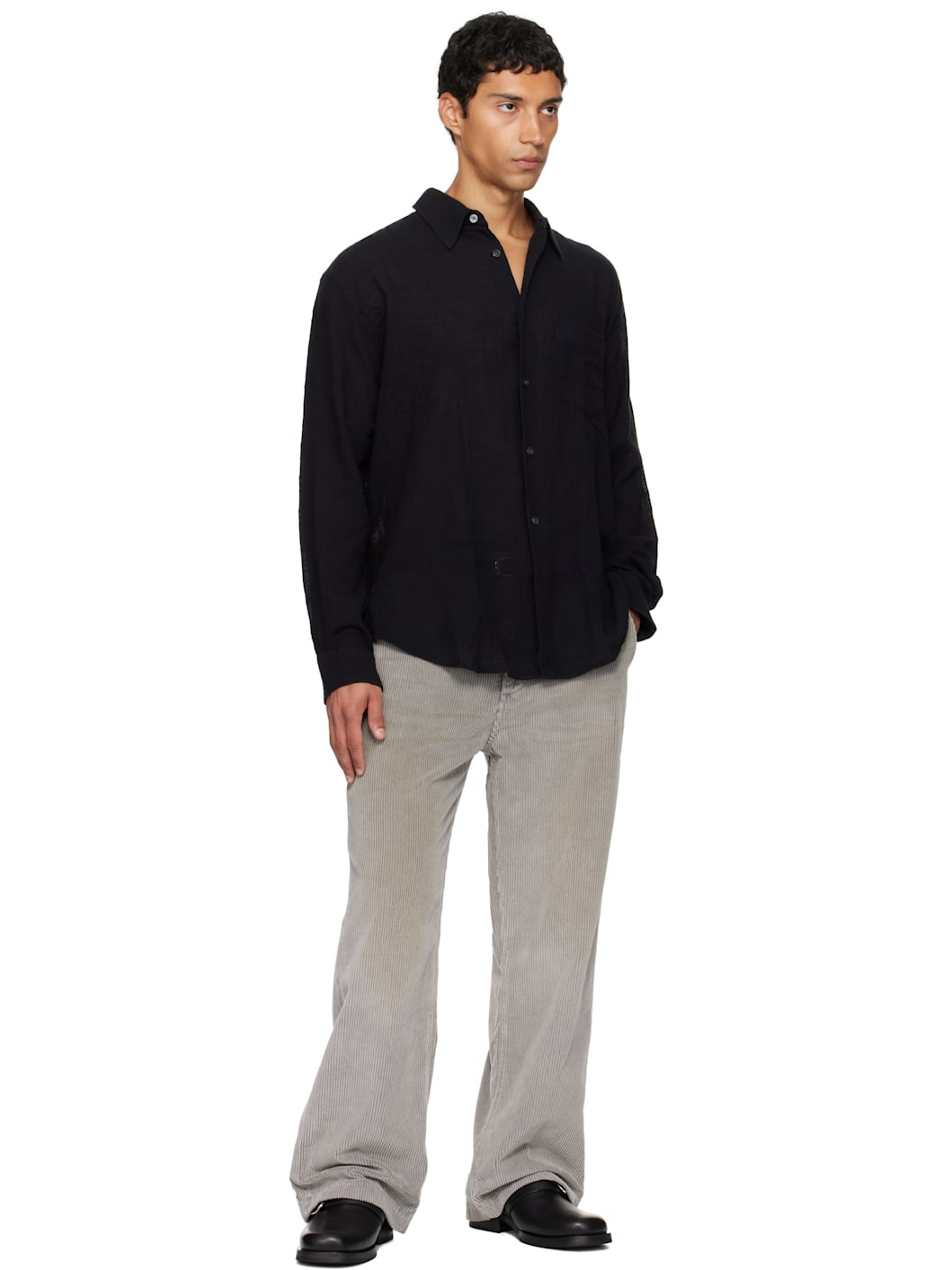 Gray Cord Trousers - 5