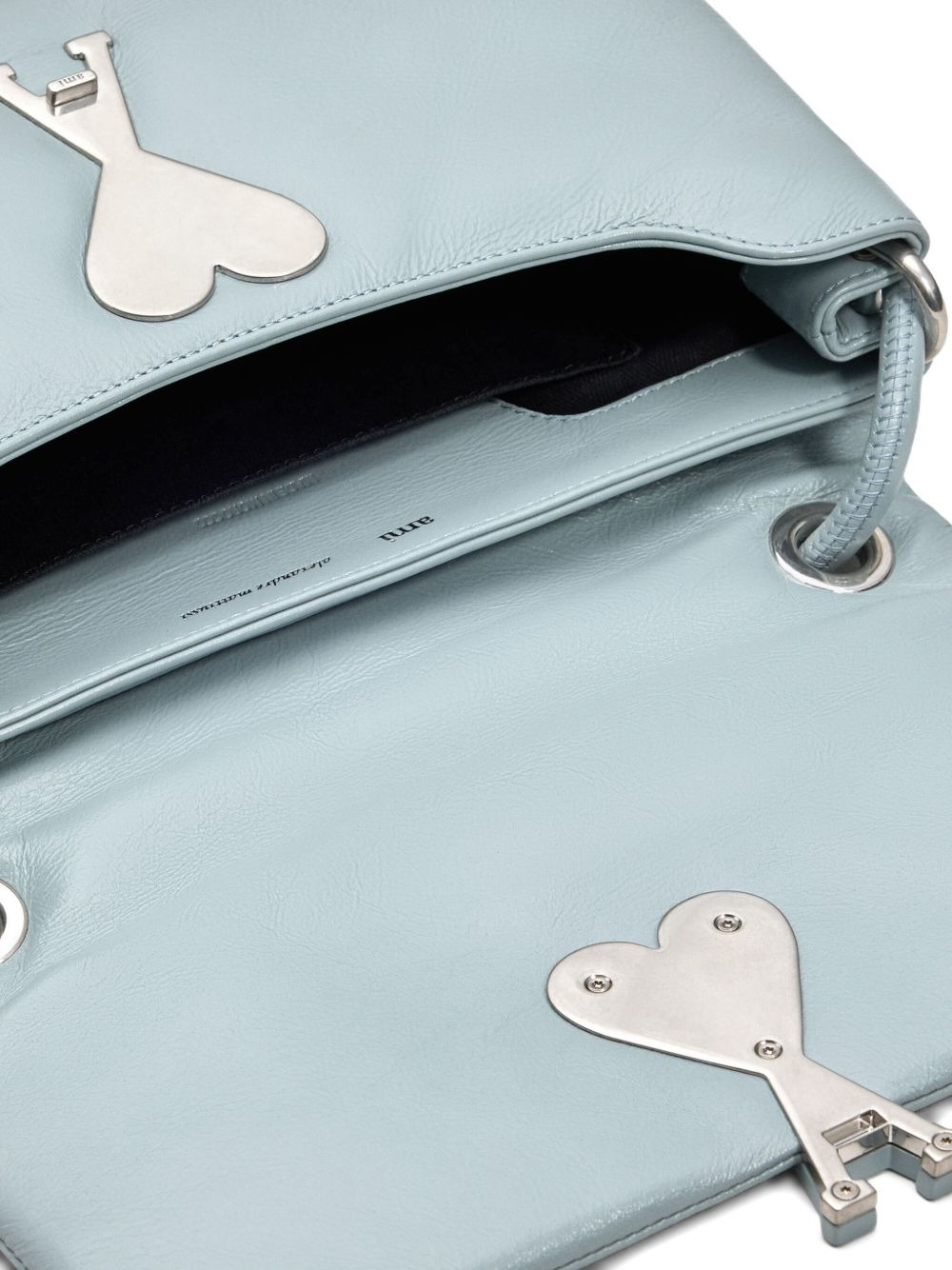 heart-clasp leather shoulder bag - 4