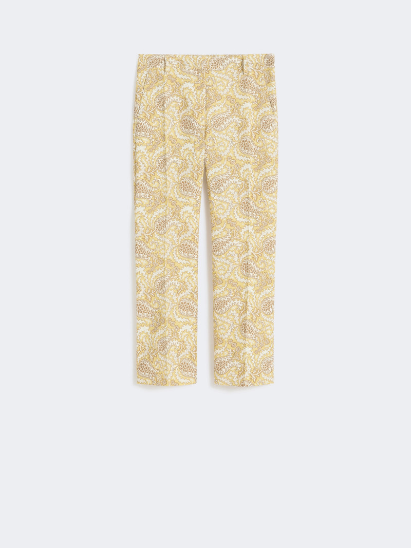 ONDE Printed basketweave cotton trousers - LIGHT YELLOW 1