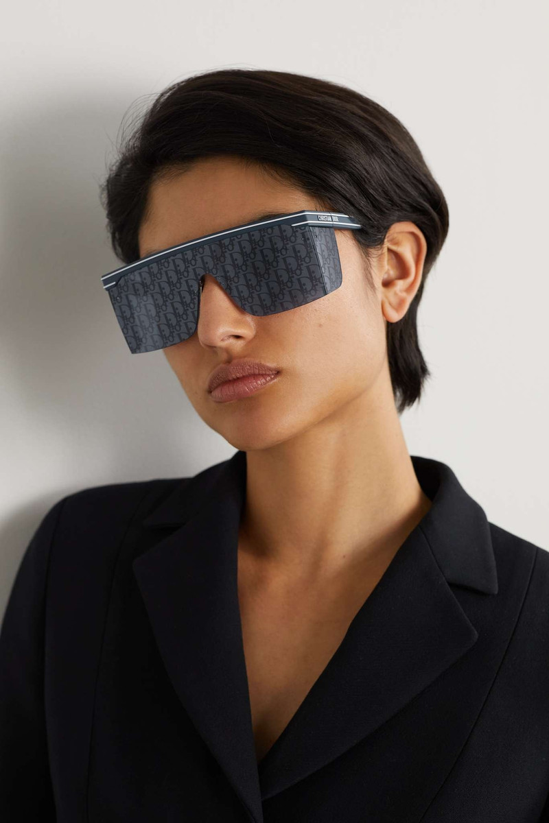 Dior DiorClub D-frame logo-print acetate and gold-tone mirrored sunglasses outlook