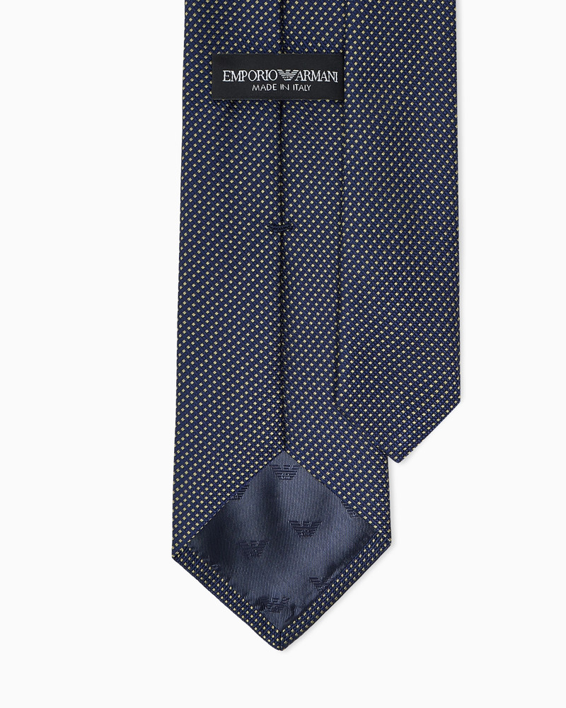 EMPORIO ARMANI SILK TIE WITH A MICRO-CHECK PATTERN AND SMOOTH TEXTURE outlook