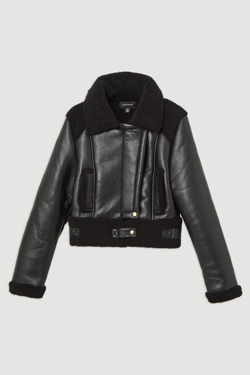 Faux Fur Aviator Crop Jacket 4