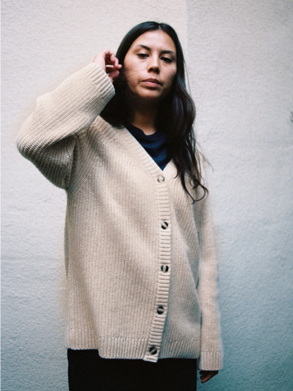 Kristina Rib Knit Cardigan Oat - 2