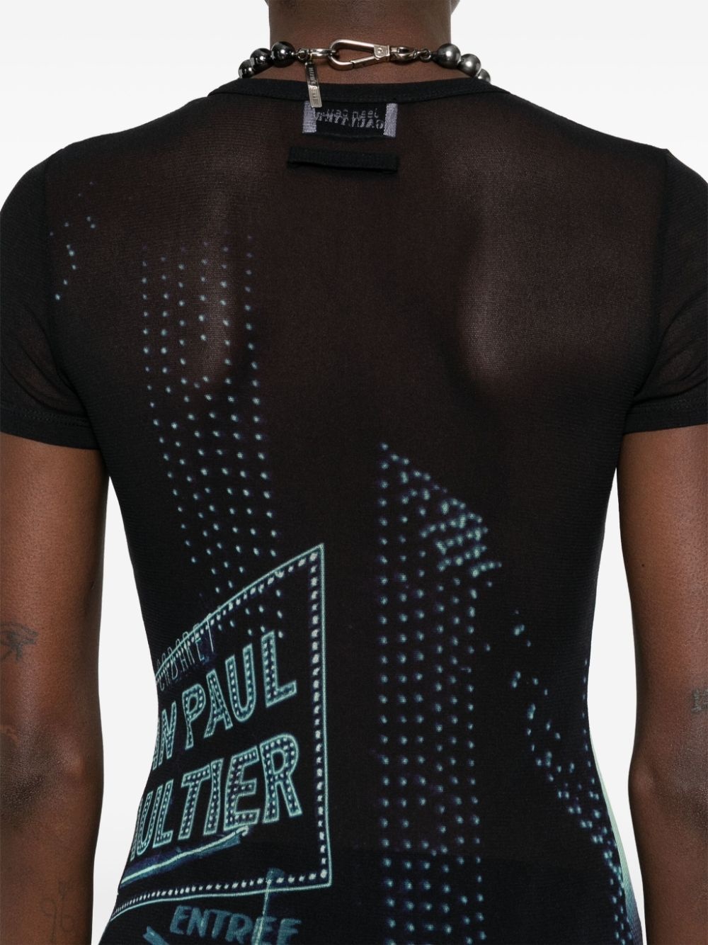 Pigalle-print mesh mini dress - 5