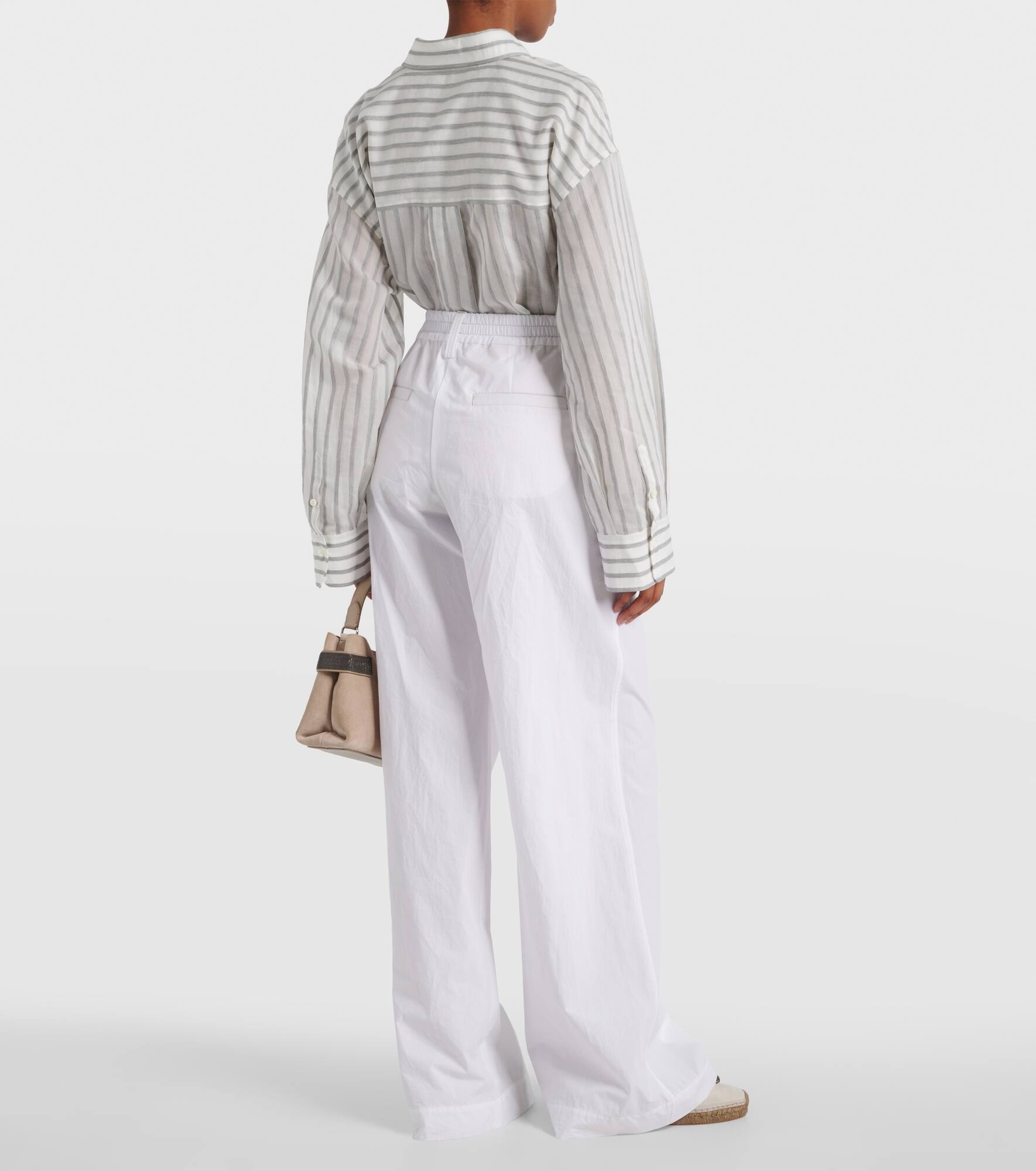 High-rise cotton wide-leg pants - 3