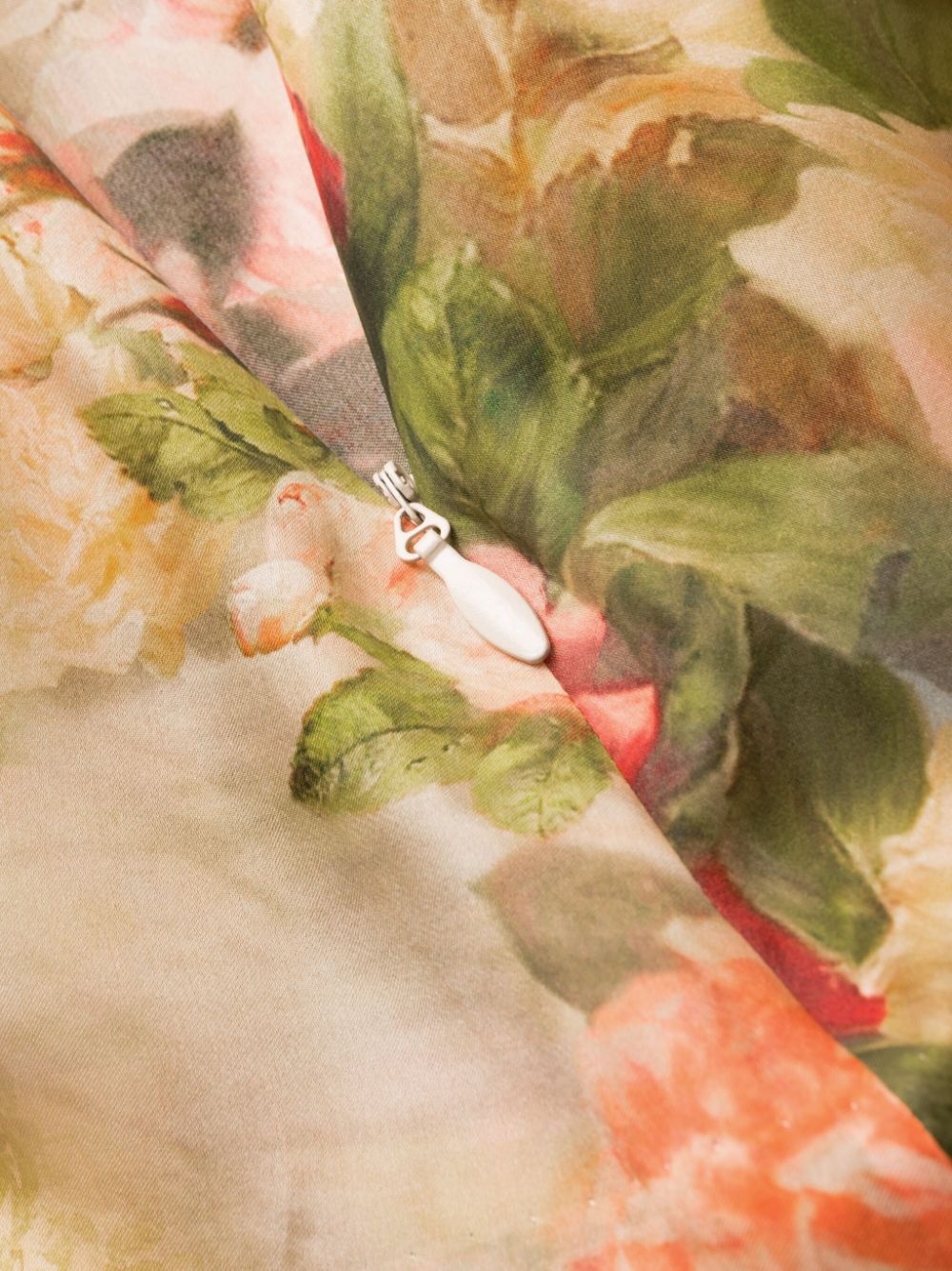 floral-appliqué silk mini dress - 8