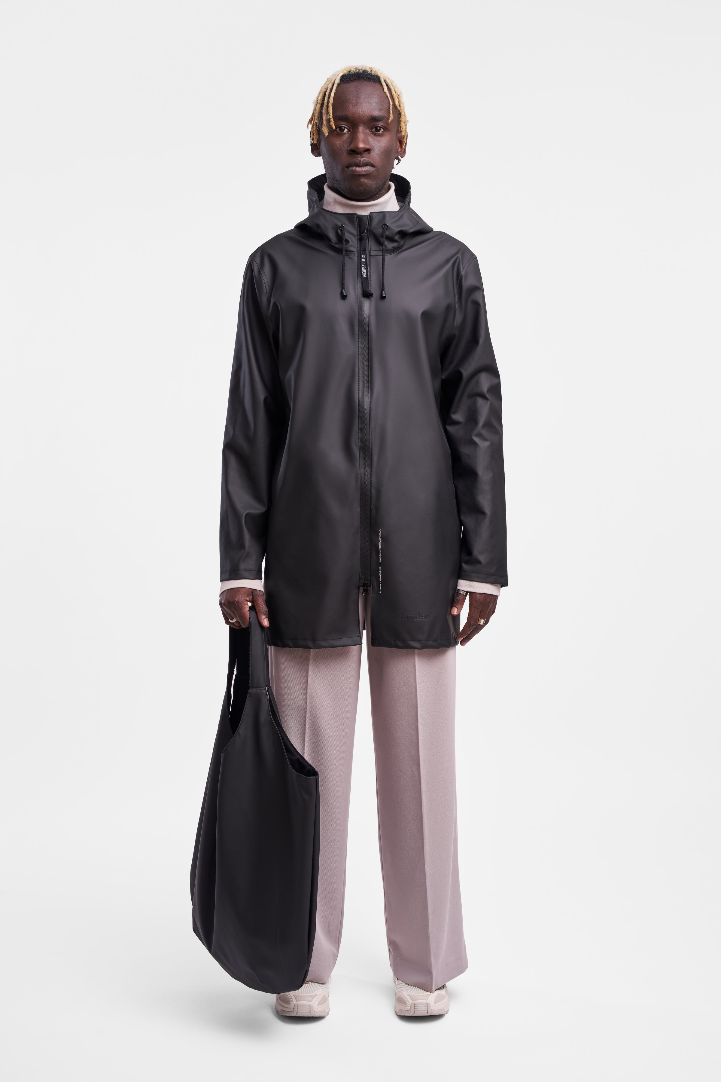 Stockholm Lightwight Zip Raincoat Black - 2
