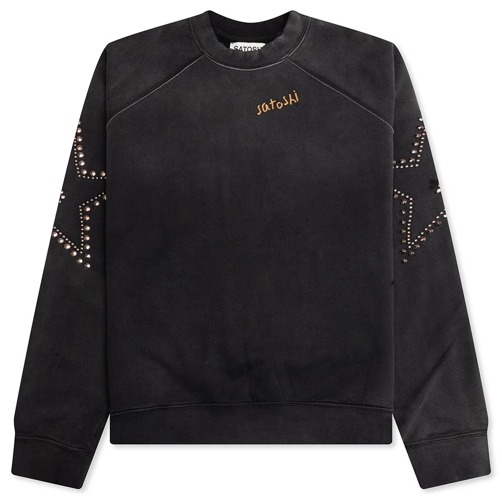 STAR STUDDED CREWNECK - BLACK - 1