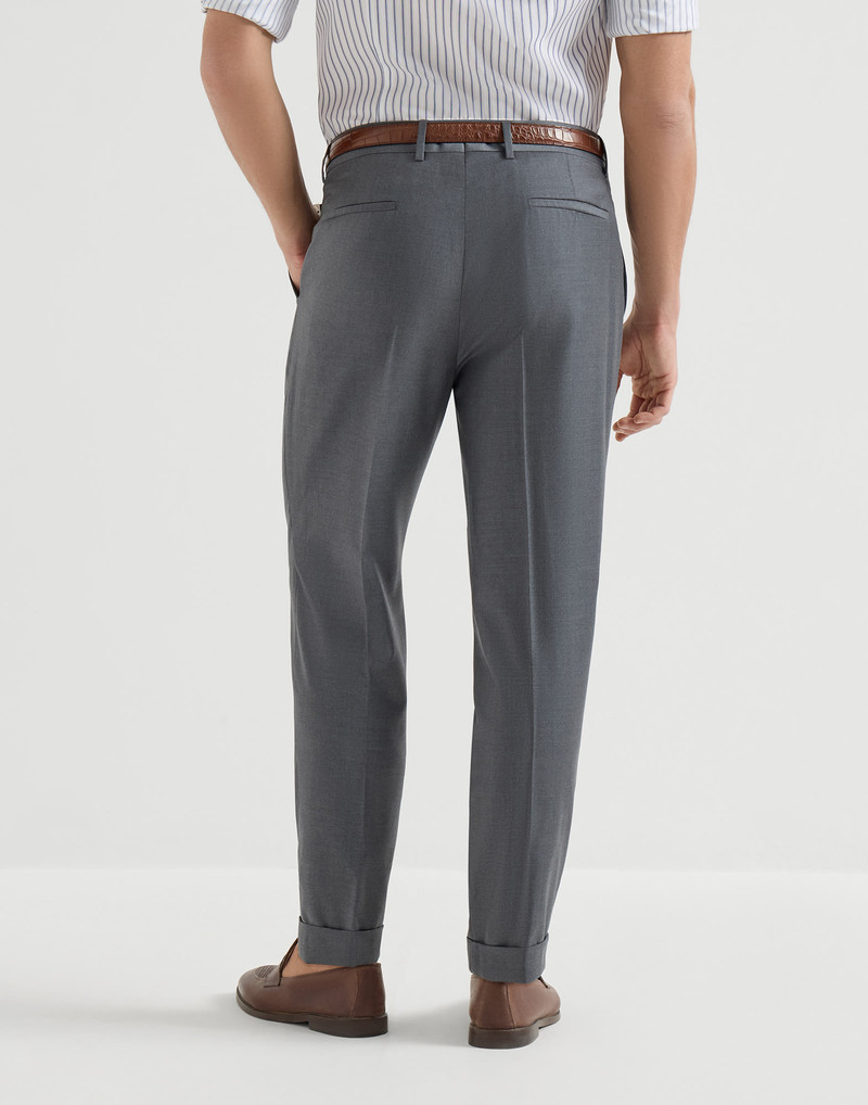 Super 150s virgin wool four season batavia trousers with pleat 3