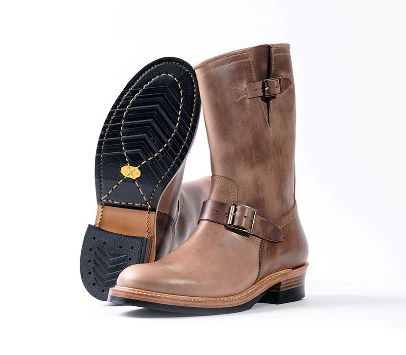 JOHN LOFGREN LK-003 Wabash Engineer Boots Horween CXL Natural outlook