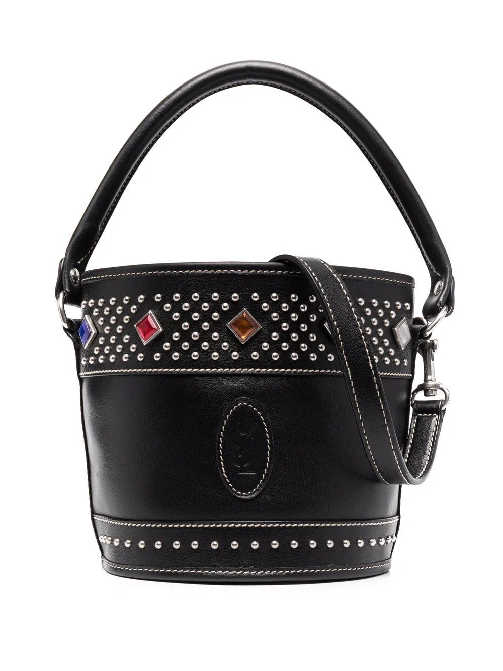 Bahia studded leather bucket bag - 1