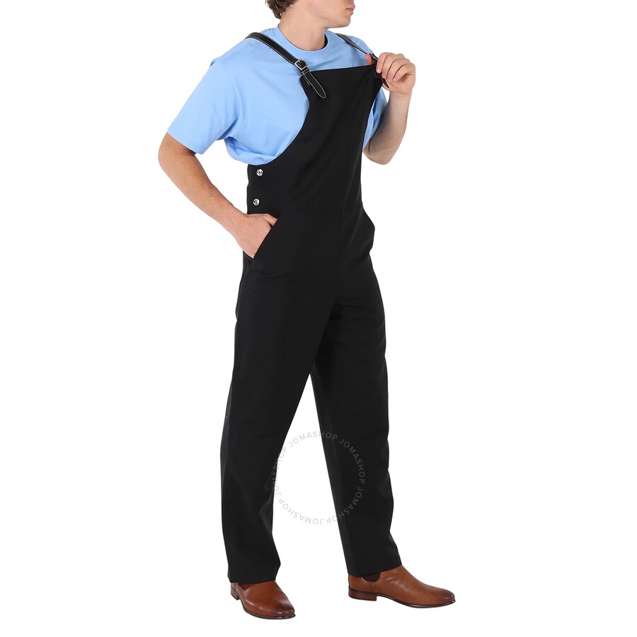 Burberry Men's Black Bib-Front Technical Overalls - 5