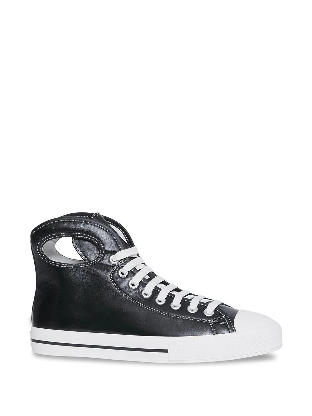 porthole-detail high-top sneakers - 2