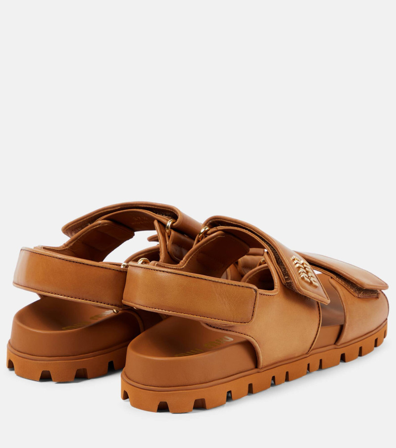 Miu Miu Logo leather sandals outlook