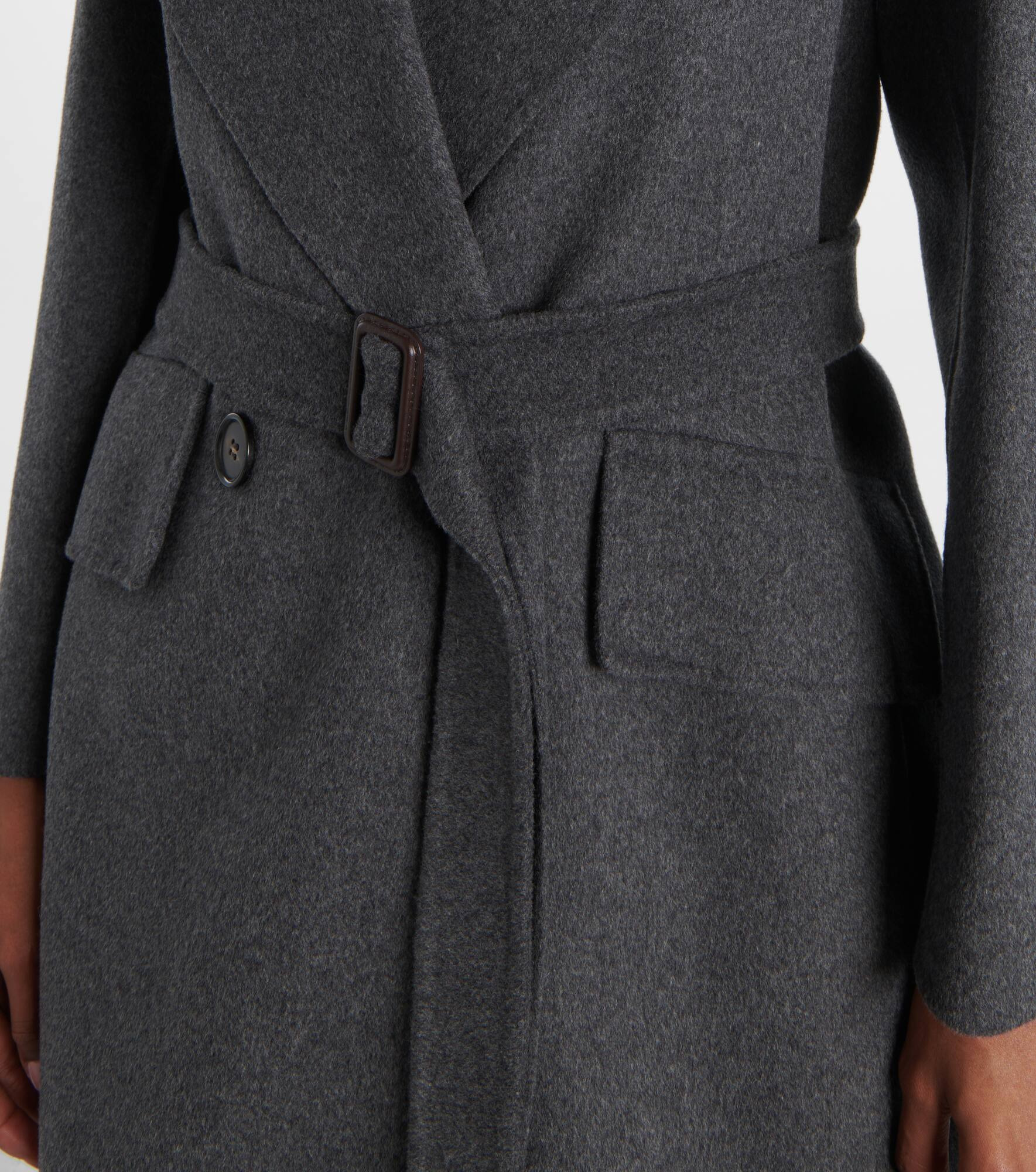 Belted virgin wool coat - 5