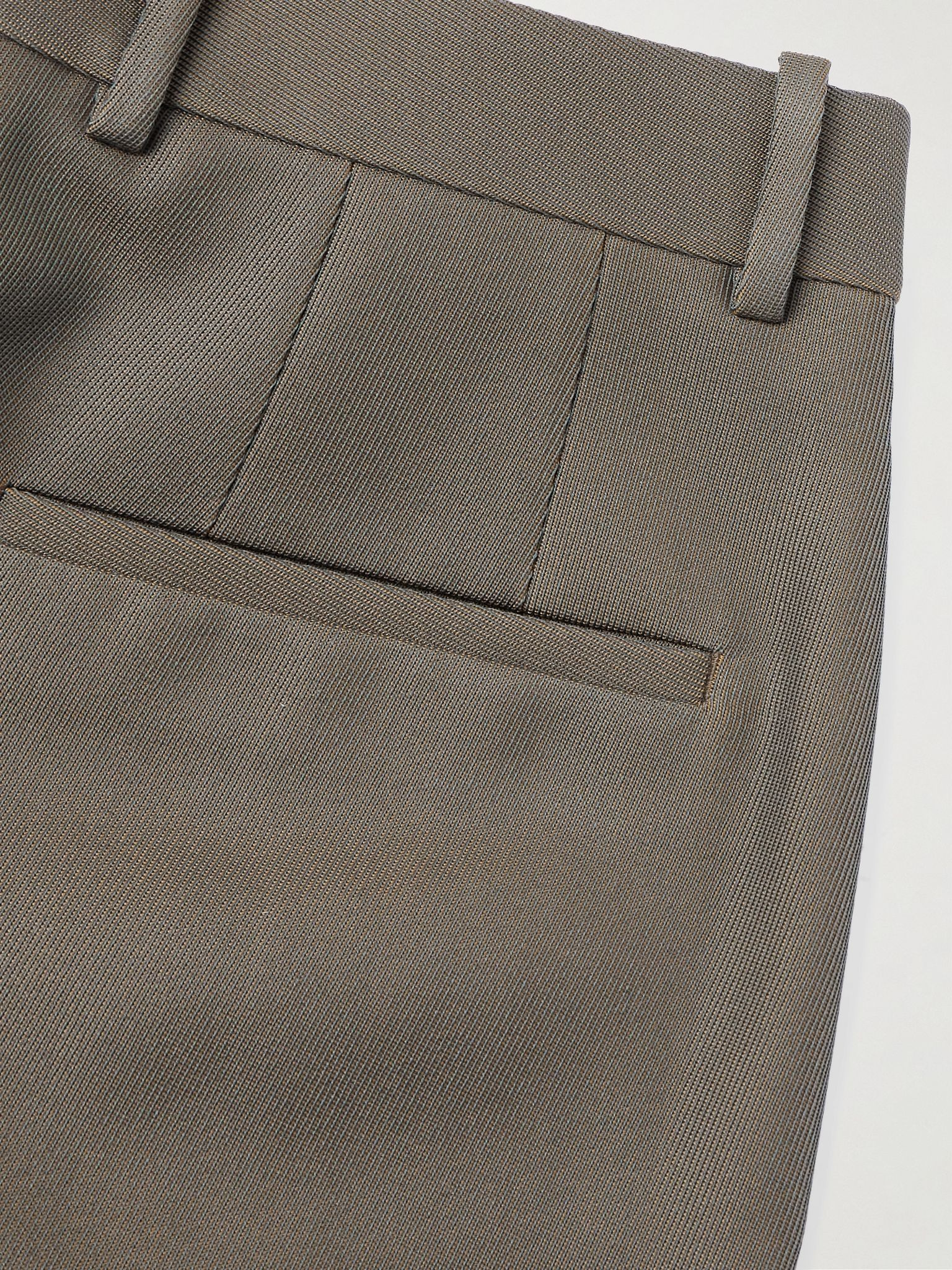 Straight-Leg Virgin Wool-Blend Twill Trousers Beige - 5