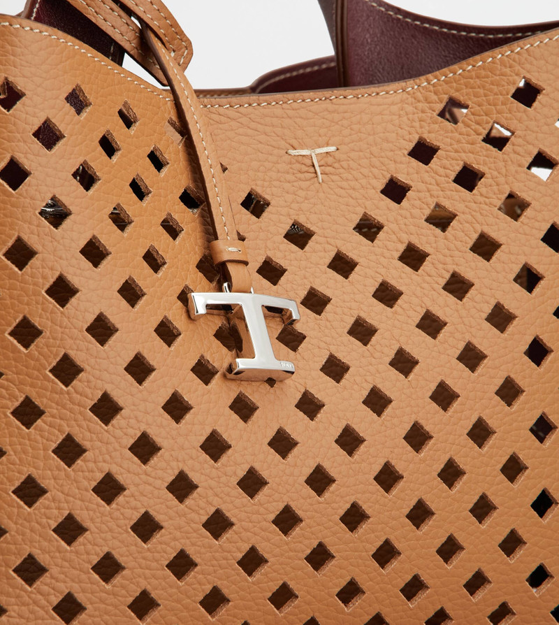 BAG IN LEATHER SMALL - BROWN, BURGUNDY 5