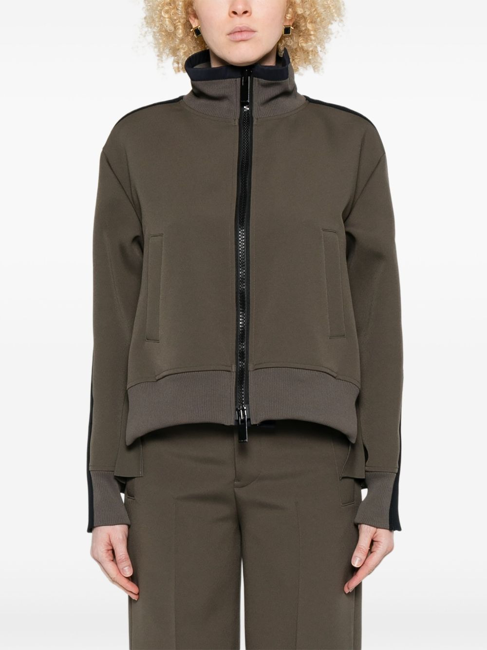 pleated-back zip-front jacket - 3
