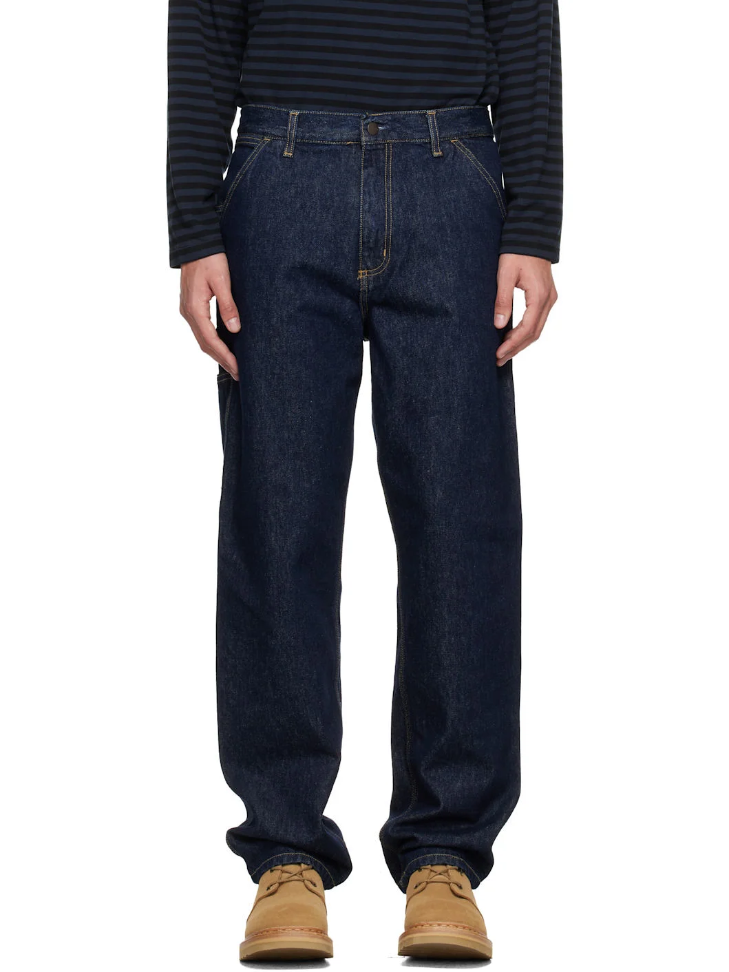 Blue Single Knee Jeans - 1