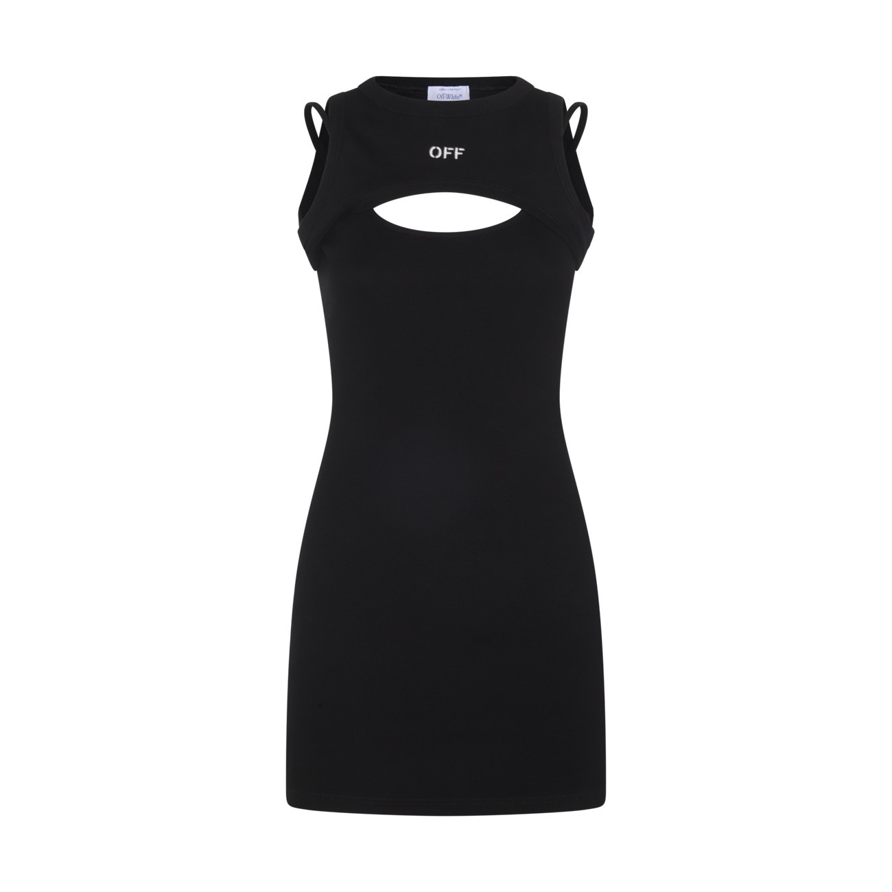 black cotton mini dress - 1