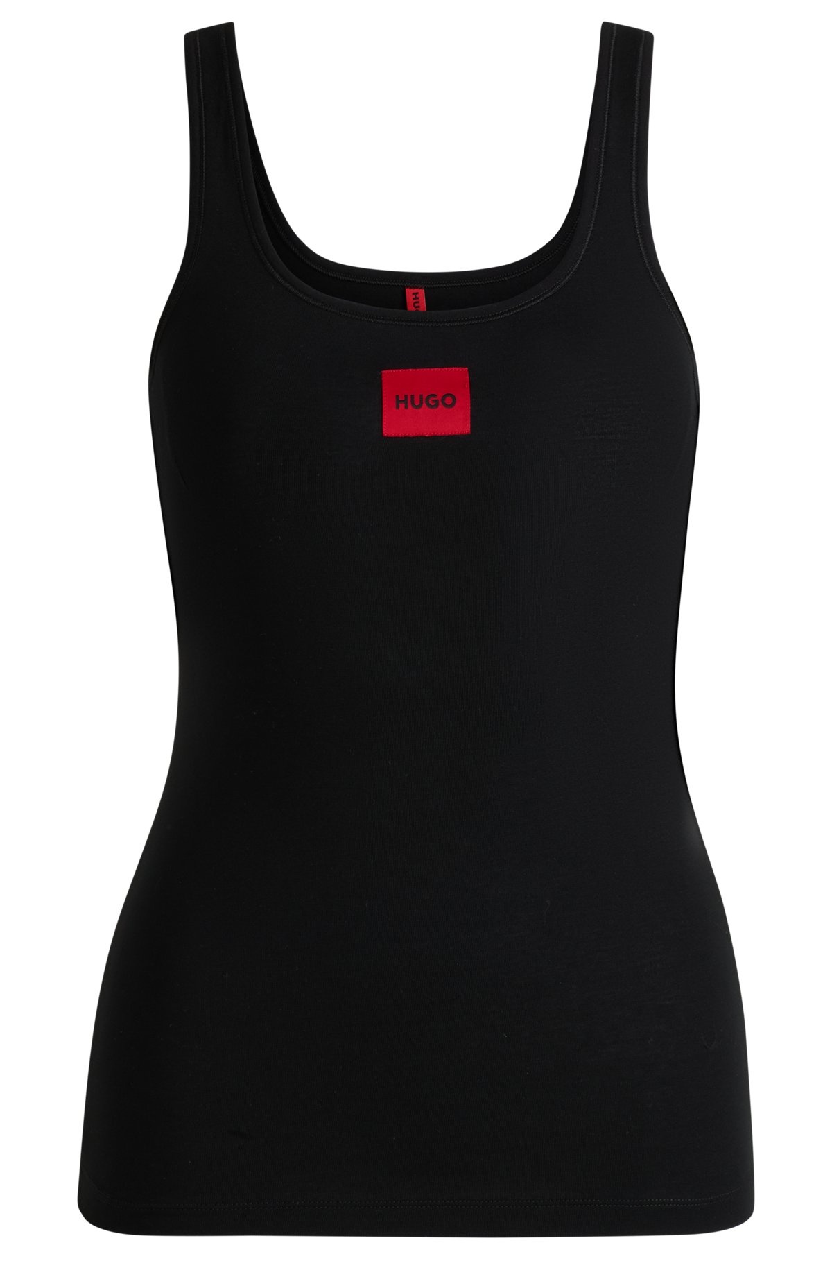 STRETCH-COTTON JERSEY VEST WITH RED LOGO PATCH - 1