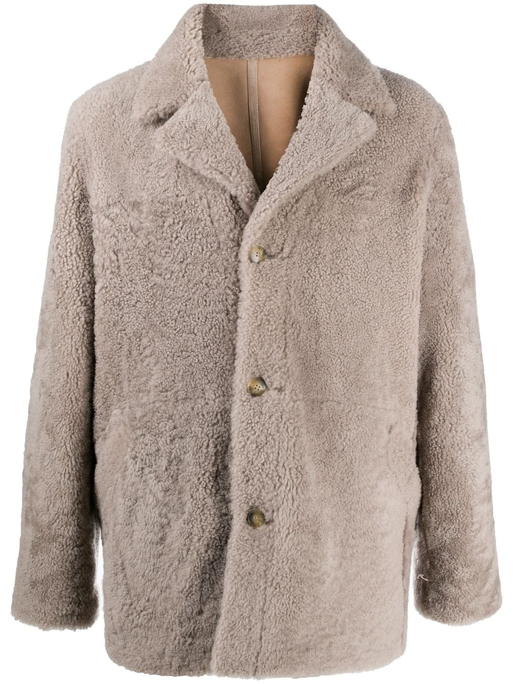 shearling buttoned coat - 1