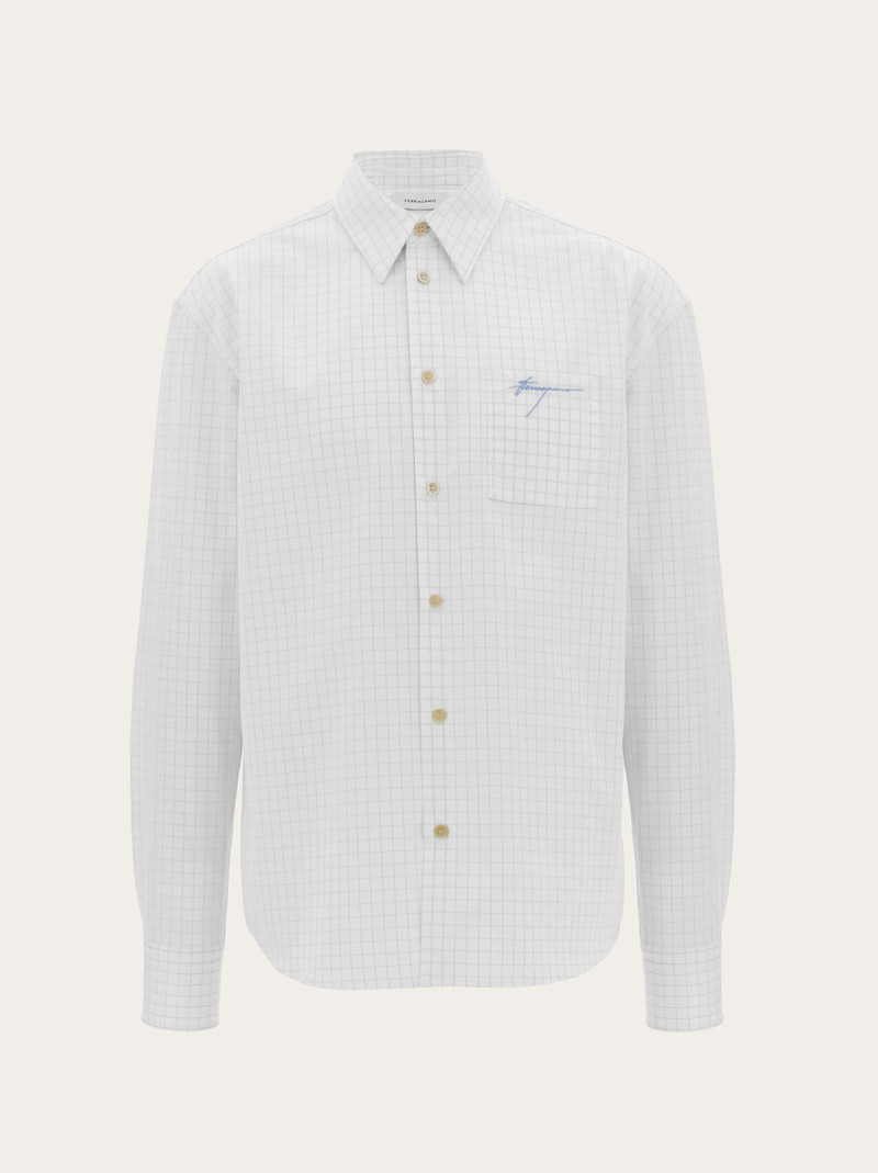 Micro checked long sleeved shirt 1