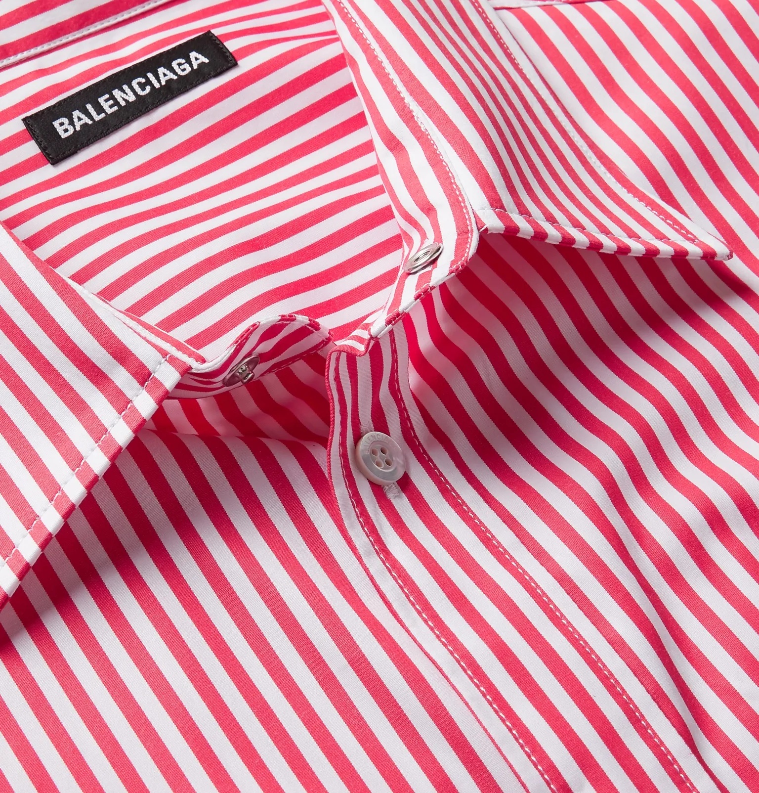 Logo-Embroidered Striped Cotton-Poplin Shirt - 5