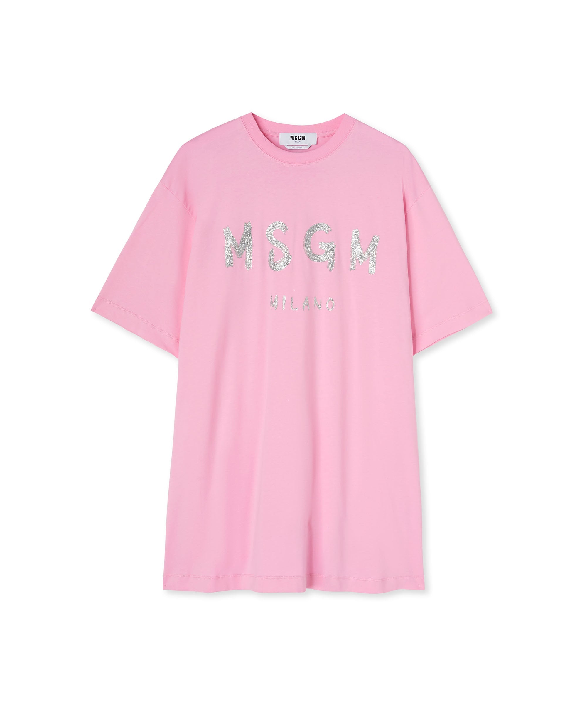 MSGM Cotton crewneck t-shirt with brushed logo | REVERSIBLE
