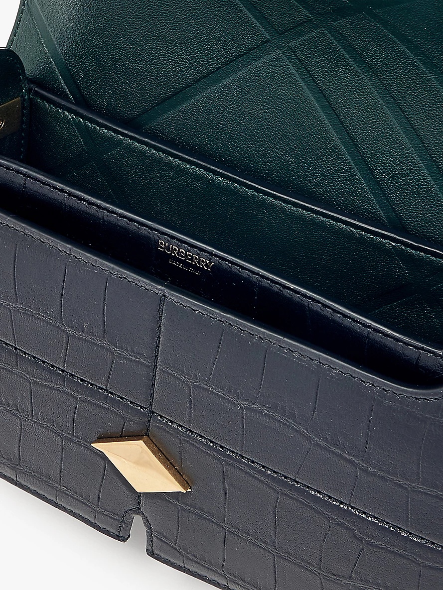 Snip croc-effect leather shoulder bag - 5