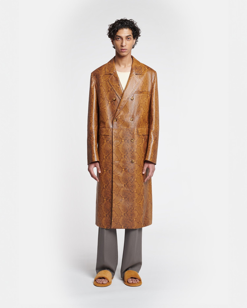 Nanushka Faux Snake-Embossed Leather Coat outlook