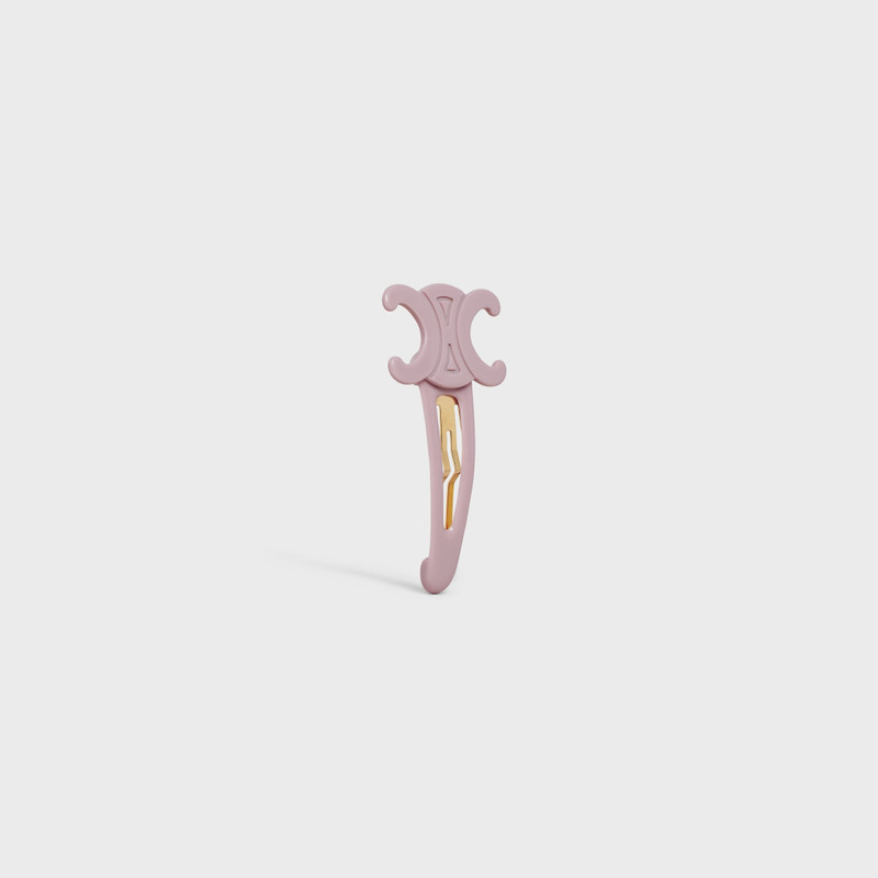 CELINE Triomphe Large Snap Hair Clip in Acetate and Steel with Gold Finish outlook