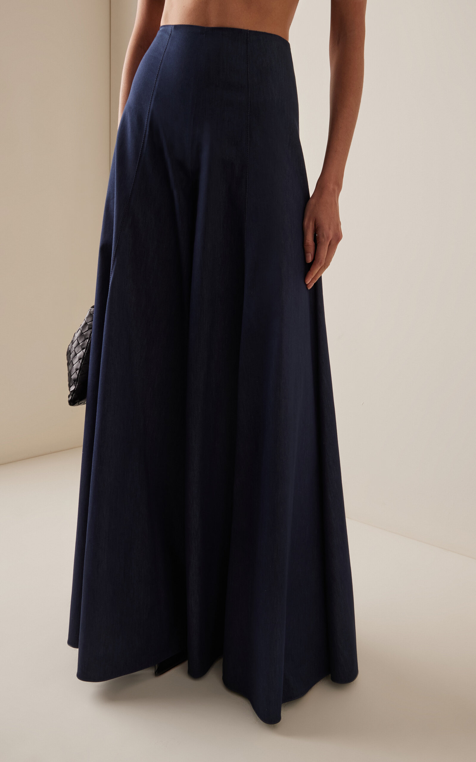 Cotton Chambray Palazzo Pants navy - 3