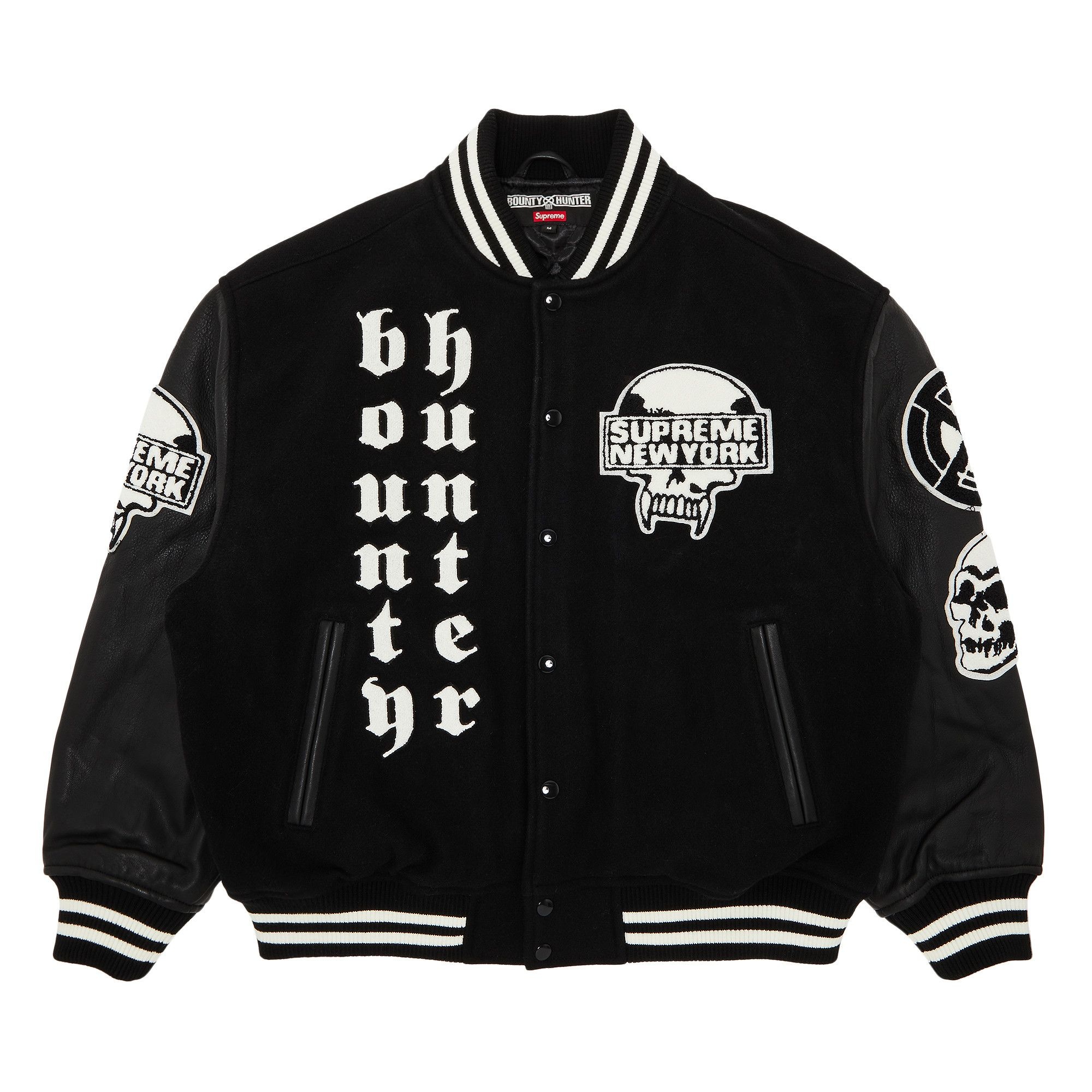 Supreme x Bounty Hunter Varsity Jacket 'Black' - 1