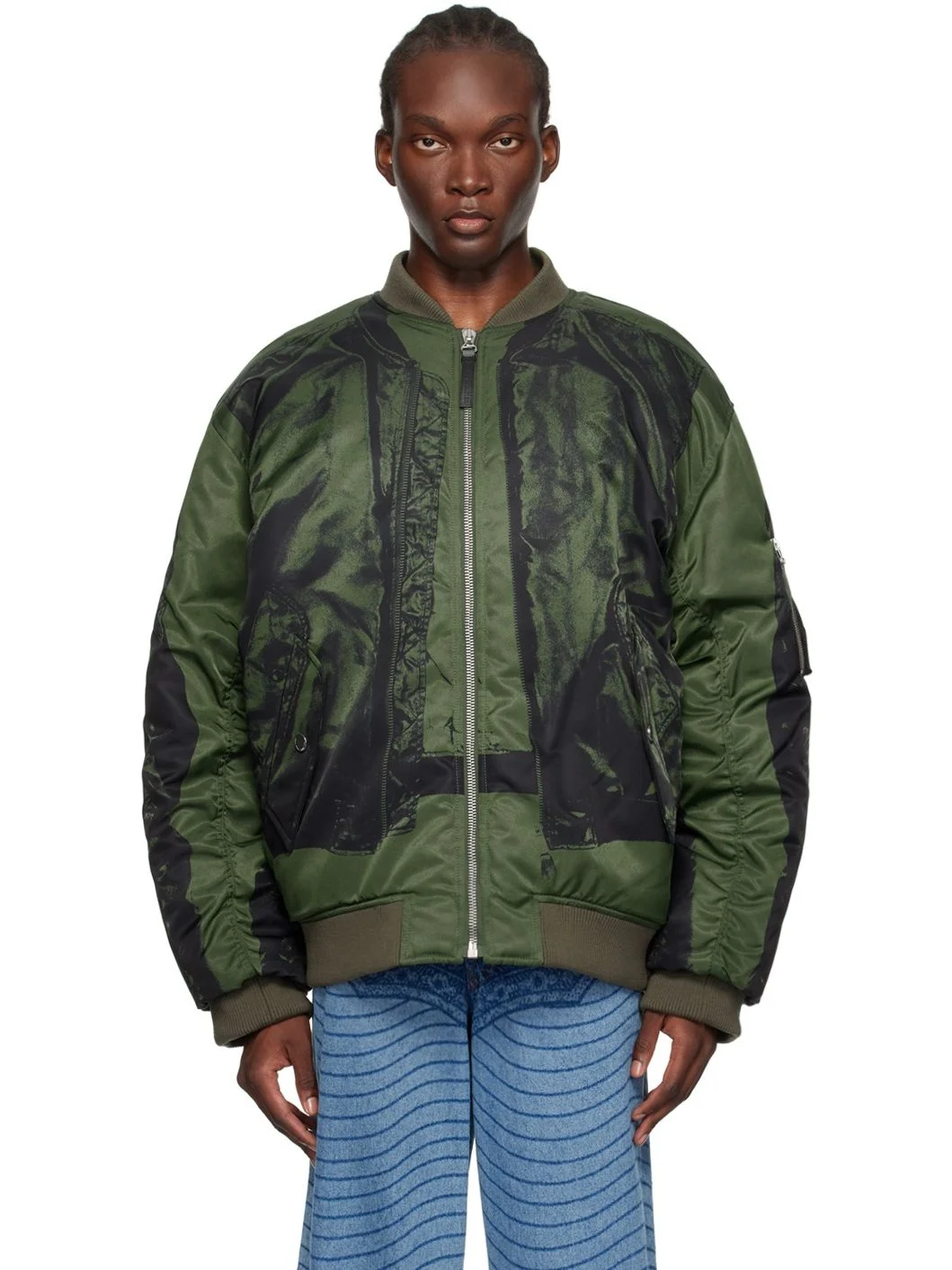Khaki 'The Trompe-L'œil' Bomber Jacket - 1