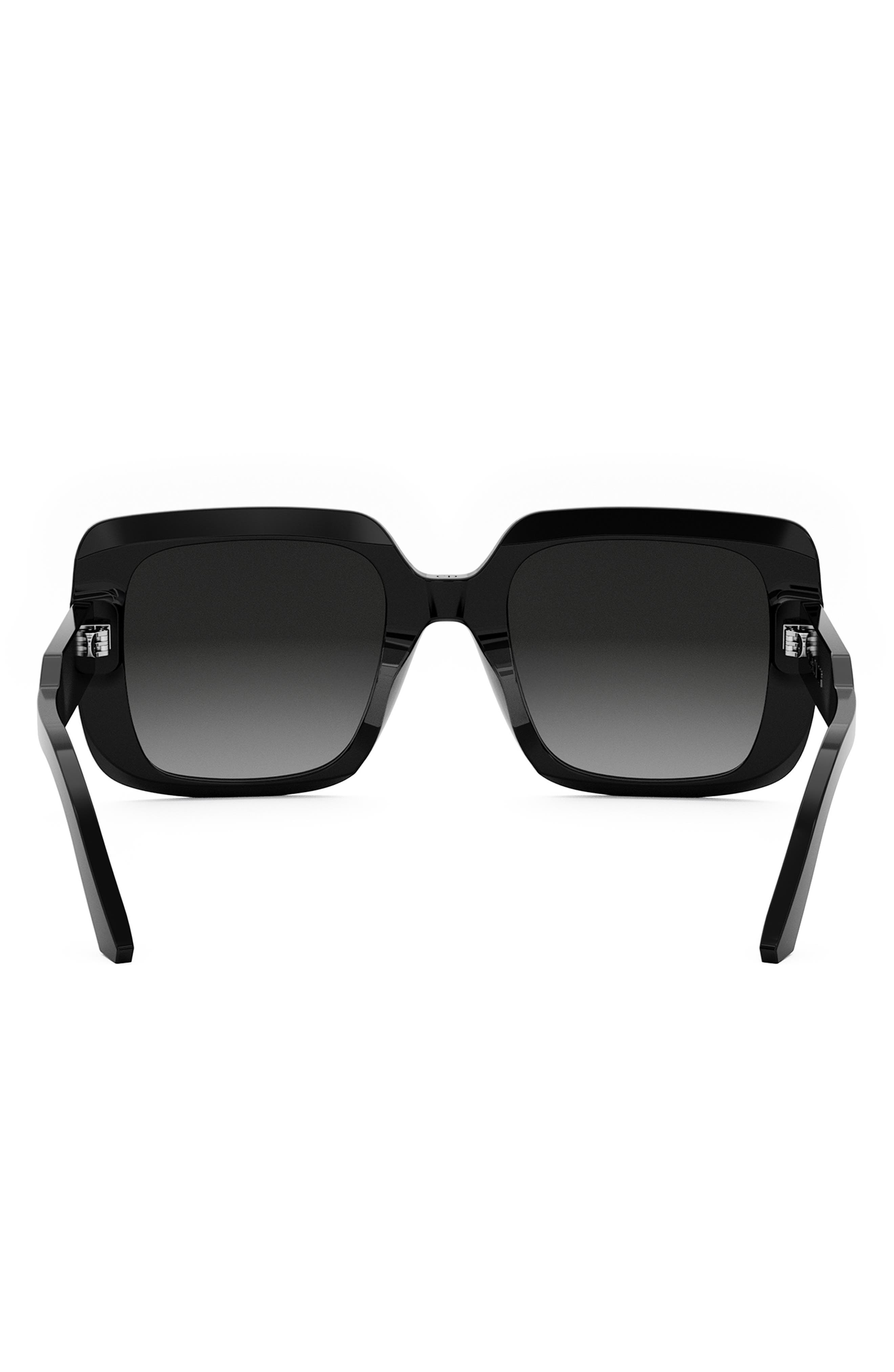 'DiorSignature S11I Gradient Square Sunglasses in Shiny Black /Gradient Smoke at Nordstrom - 4