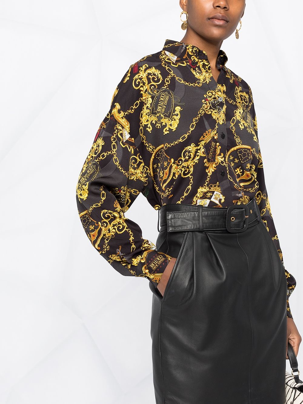 black Barocco-print shirt - 5