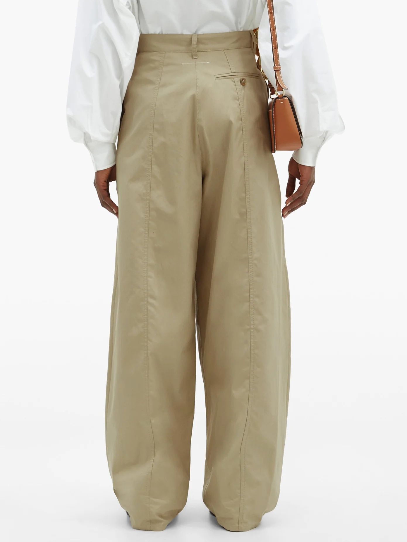 High-rise cotton-gabardine wide-leg trousers - 5