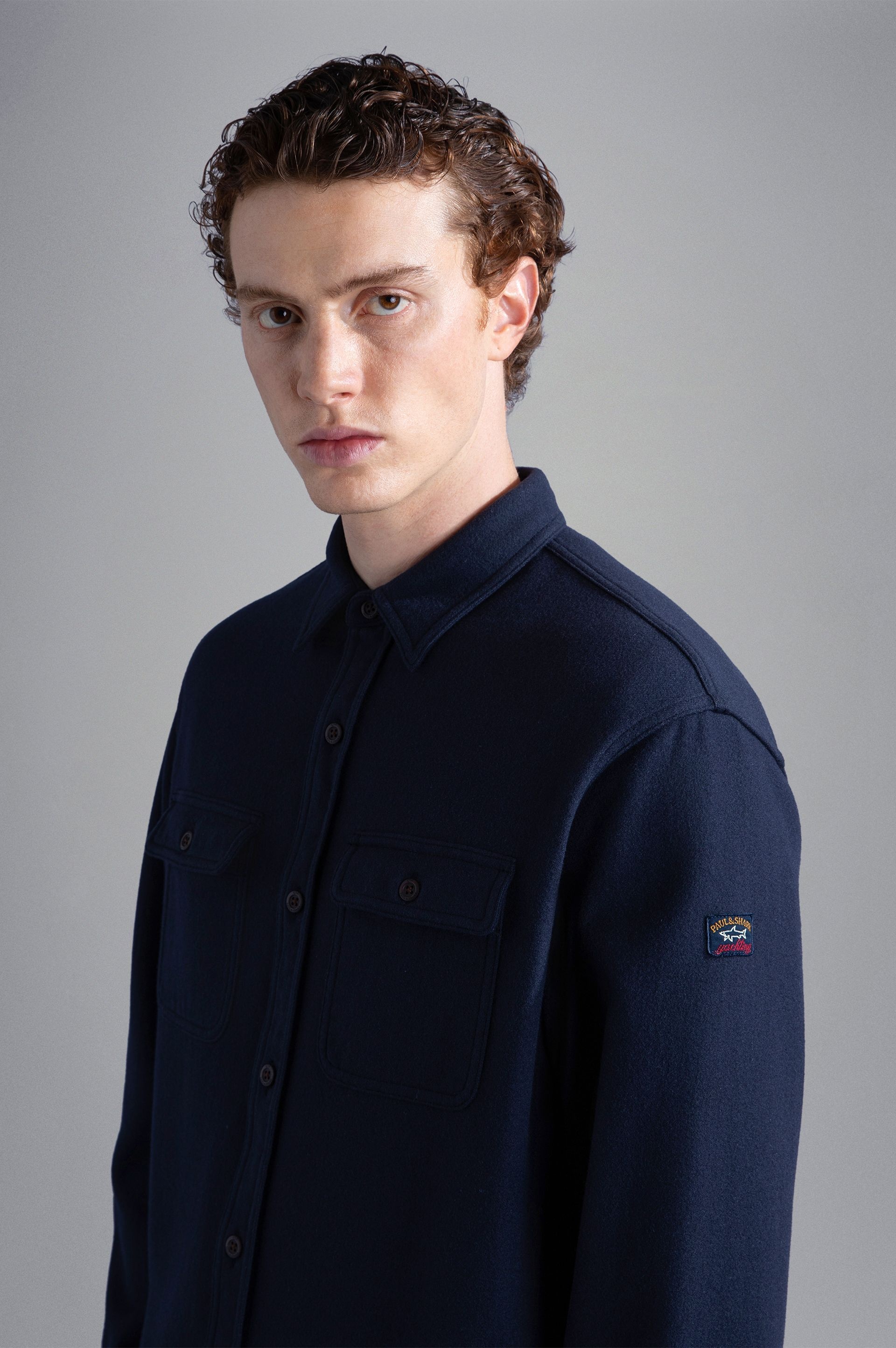 GARMENT DYED WOOL OVERSHIRT - 5