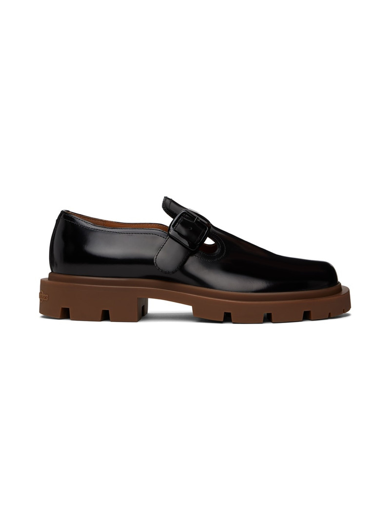 Black Pin-Buckle Loafers - 1