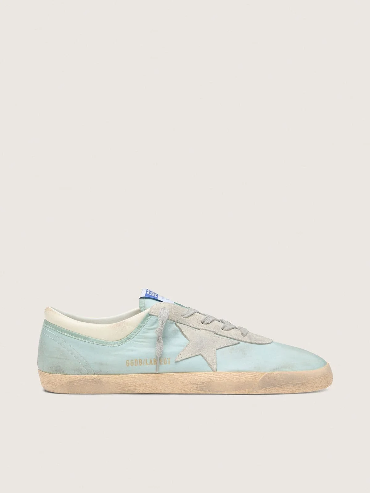 Men’s Super-Star in light green nylon with light gray suede star - 1
