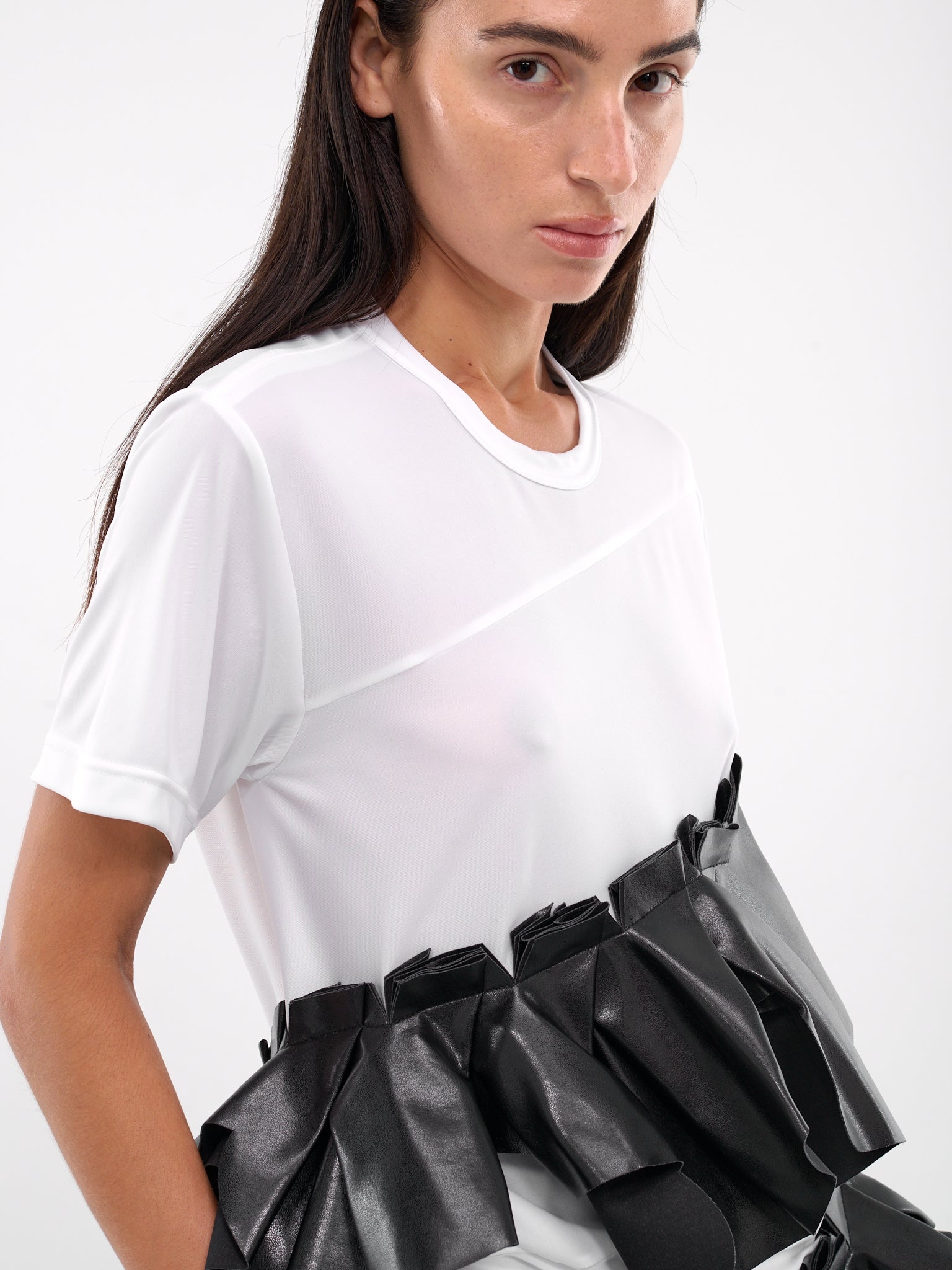 Faux Leather Applique Tee - 4
